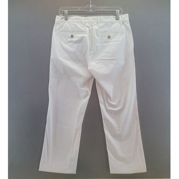 Tory Burch Women’s Ivory Cropped Chino Pants Size 28 Mid Rise Straight Leg GUC - Picture 4 of 14